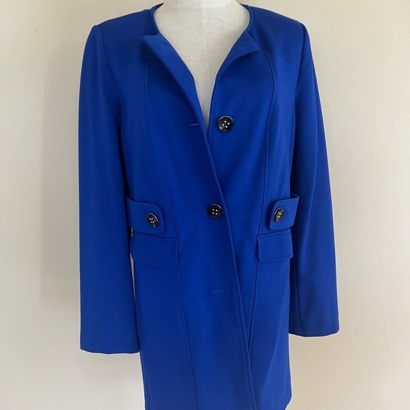 Chicos Blue Duster Coat - Picture 14 of 16
